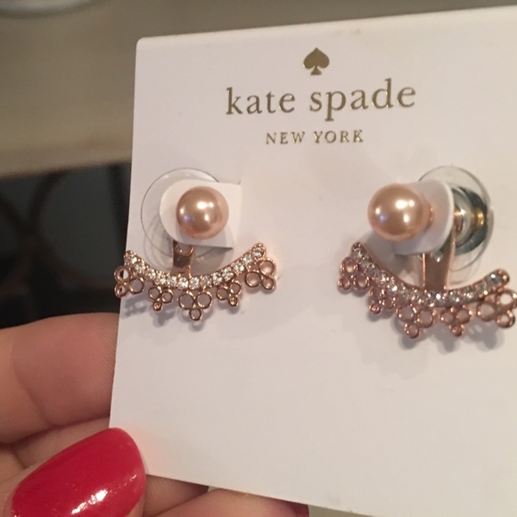kate spade Jewelry - NWT Kate Spade Rose Gold Chantilly Charm Earrings